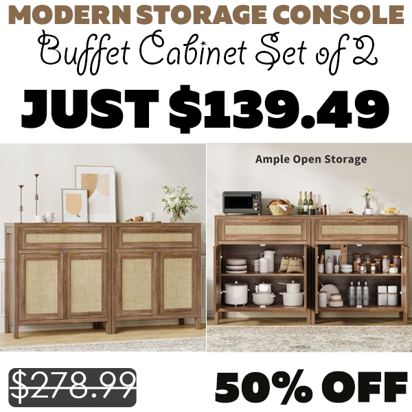 Buffet Cabinet Set of 2 Only $139.49 (Regularly $278.99)