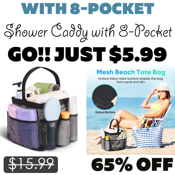 Shower Caddy with 8-Pocket Only $15.94 (Regularly $15.99)