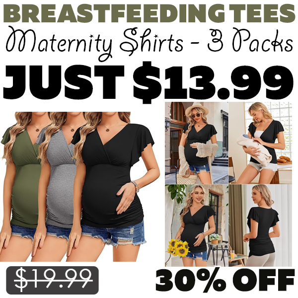 Maternity Shirts - 3 Packs Only $13.99 (Regularly $19.99)