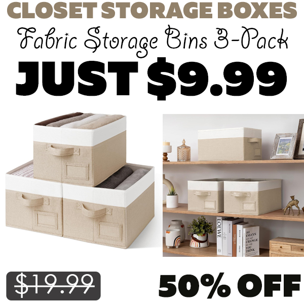 Fabric Storage Bins 3-Pack Only $9.99 (Regularly $19.99)