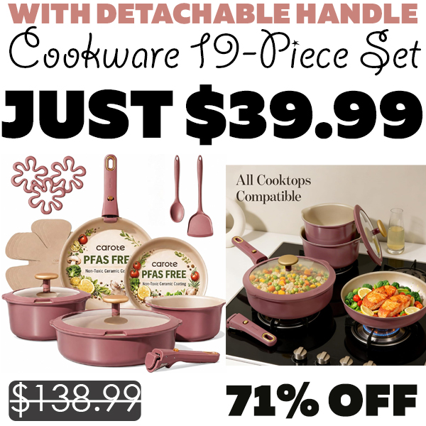 Cookware 19-Piece Set Only $39.99 (Regularly $138.99)
