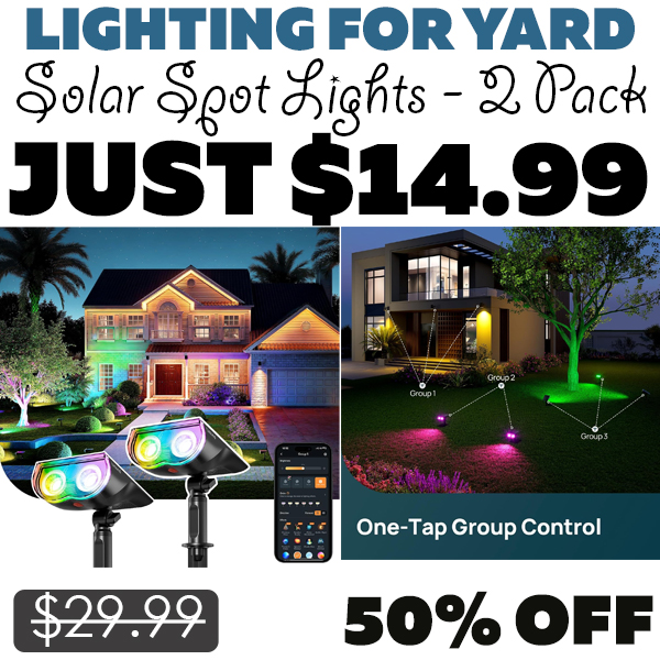 Solar Spot Lights - 2 Pack Only $14.99 (Regularly $29.99)