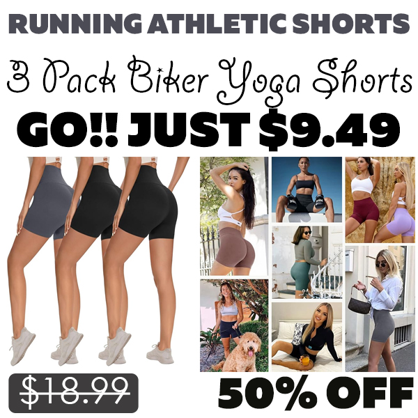 3 Pack Biker Yoga Shorts Only $9.49 (Regularly $18.99)