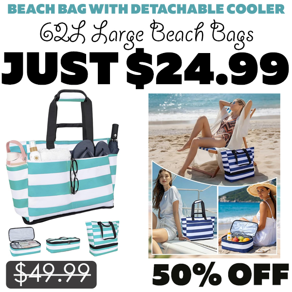 62L Large Beach Bags Only $24.99 (Regularly $49.99)