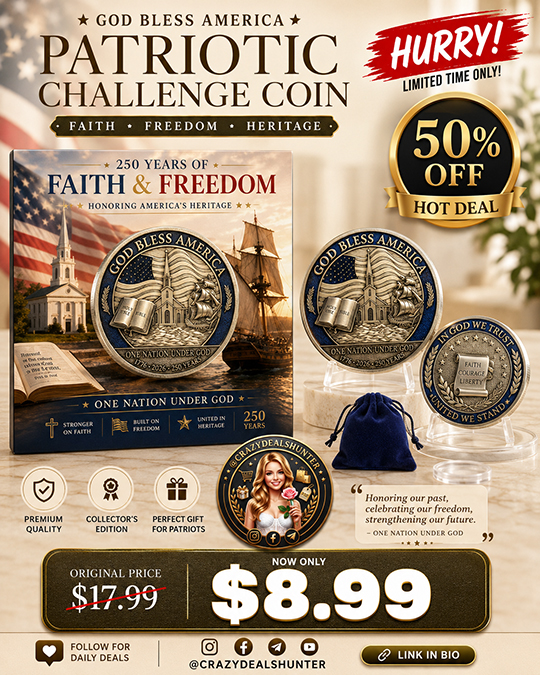 Patriotic Challenge Coin Only $8.99 (Regularly $17.99)