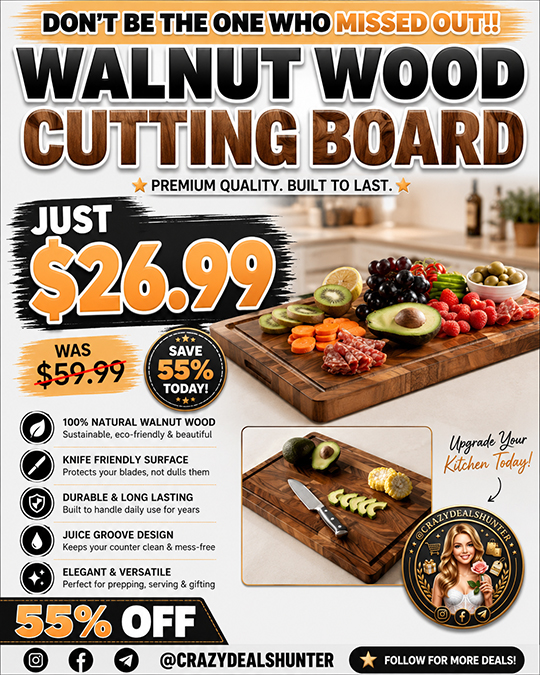 Walnut Wood Cutting Board Only $26.99 (Regularly $59.99)