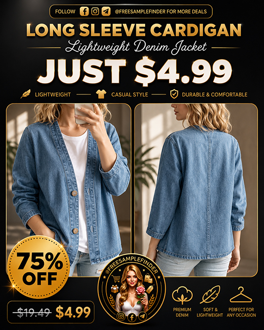 Lightweight Denim Jacket Only $4.99 (Regularly $19.49)