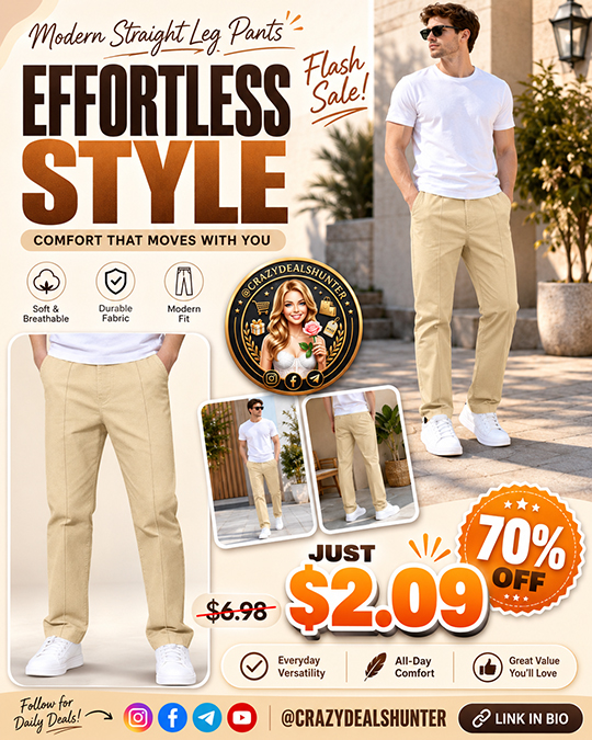 Modern Straight Leg Pants Only $2.09 (Regularly $6.98)