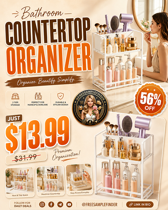 Bathroom Countertop Organizer Only $13.99 (Regularly $31.99)
