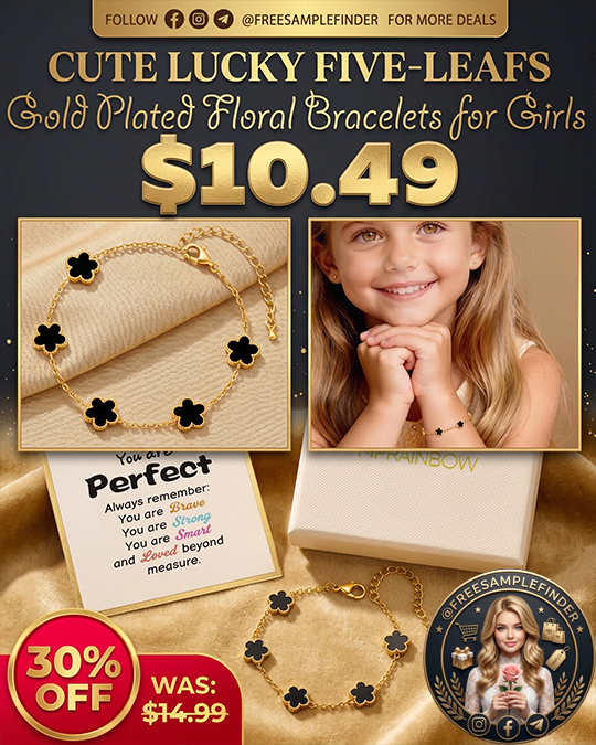 Gold Plated Floral Bracelets for Girls Only $10.49 (Regularly $14.99)