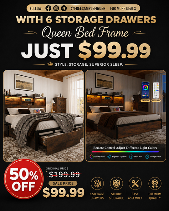 Queen Bed Frame Only $99.99 (Regularly $199.99)