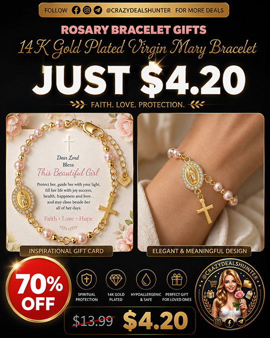 14K Gold Plated Virgin Mary Bracelet Only $4.20 (Regularly $13.99)