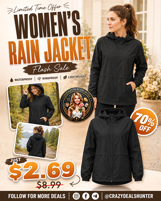 Women's Rain Jacket Only $2.69 (Regularly $8.99)