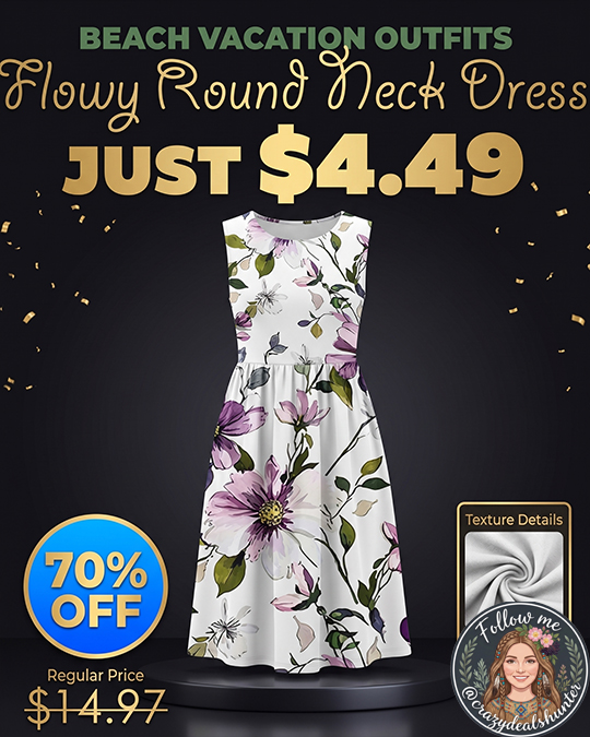 Flowy Round Neck Dress Only $4.49 (Regularly $14.97)
