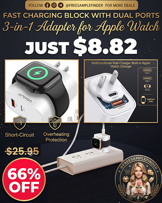 3-in-1 Adapter for Apple Watch Only $8.82 (Regularly $25.95)