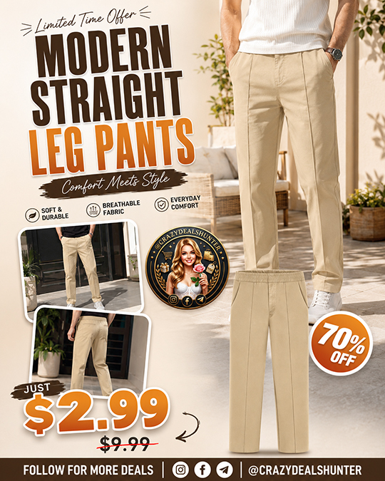 Modern Straight Leg Pants Only $2.99 (Regularly $9.99)
