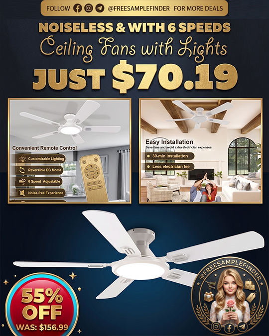 Ceiling Fans with Lights Only $70.19 (Regularly $156.99)