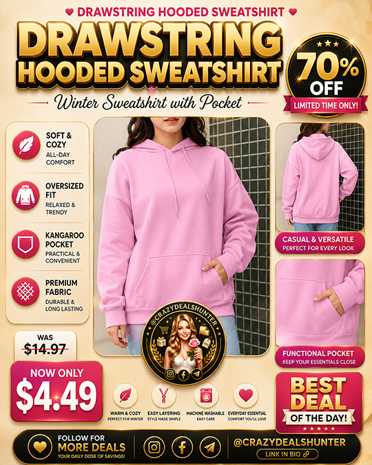 Winter Sweatshirt with Pocket Only $4.49 (Regularly $14.97)