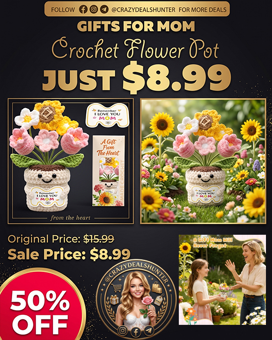 Crochet Flower Pot Only $8.99 (Regularly $15.99)