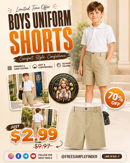 Boys Uniform Shorts Only $2.99 (Regularly $9.97)