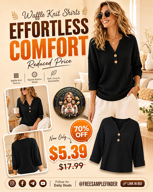 Waffle Knit Shirts Only $5.39 (Regularly $17.99)