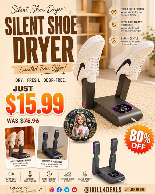 Silent Shoe Dryer Only $15.99 (Regularly $75.96)