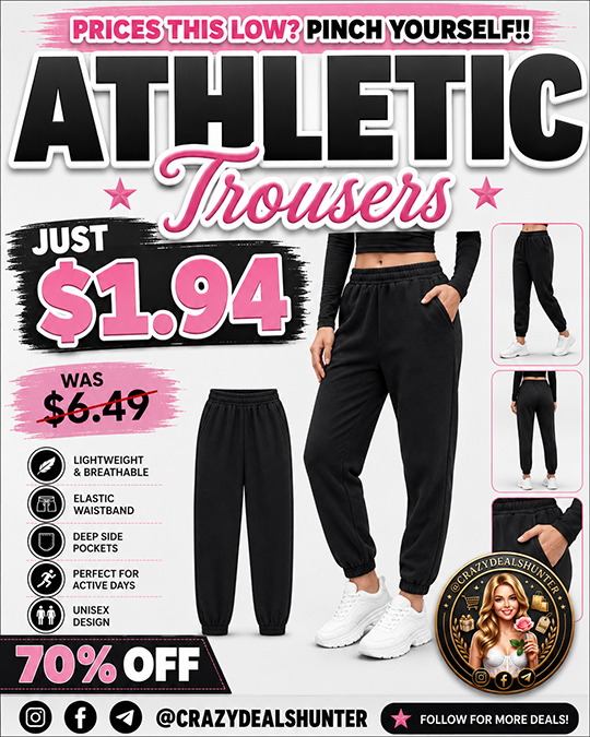 Athletic Trousers Only $1.94 (Regularly $6.49)