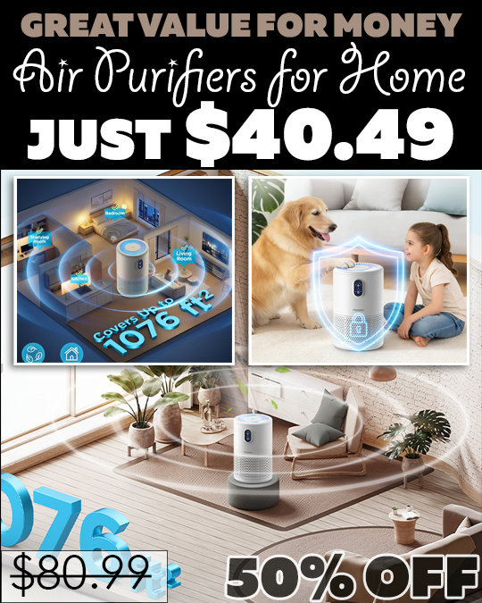 Air Purifiers for Home Only $40.49 (Regularly $80.99)