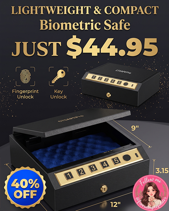 Biometric Safe Only $44.95 (Regularly $74.99)