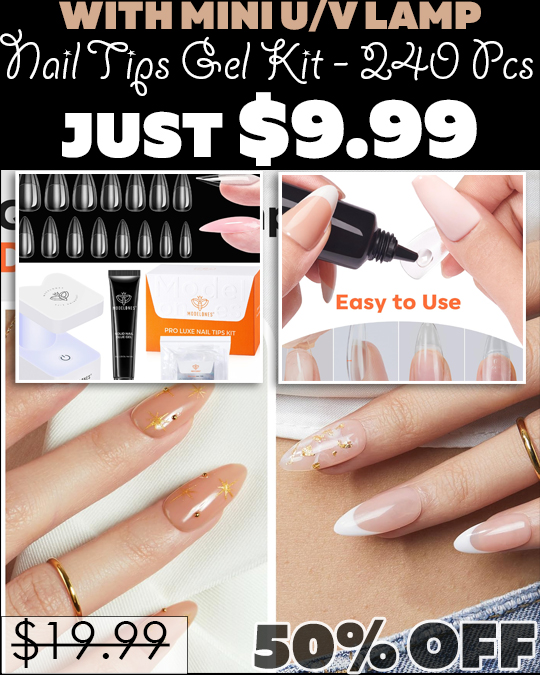 Nail Tips Gel Kit Only $9.99 (Regularly $19.99)