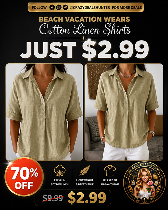 Cotton Linen Shirts Only $2.99 (Regularly $9.99)