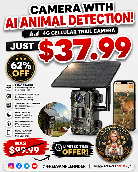 4G Cellular Trail Camera Only $39.99 (Regularly $99.99)