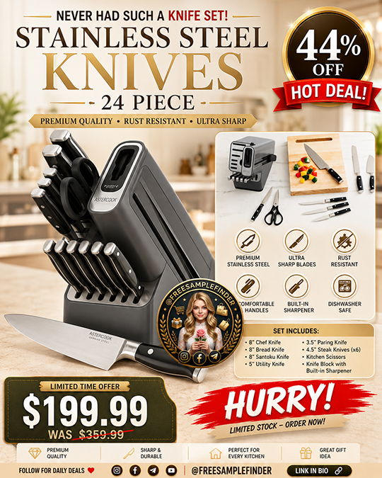 Stainless Steel Knives -14 Piece Only $199.99 (Regularly $359.99)