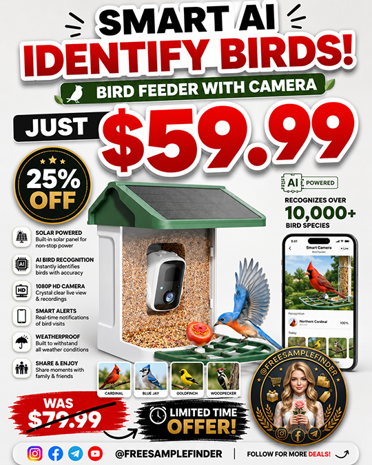 Bird Feeder with Camera Only $59.99 (Regularly $79.99)