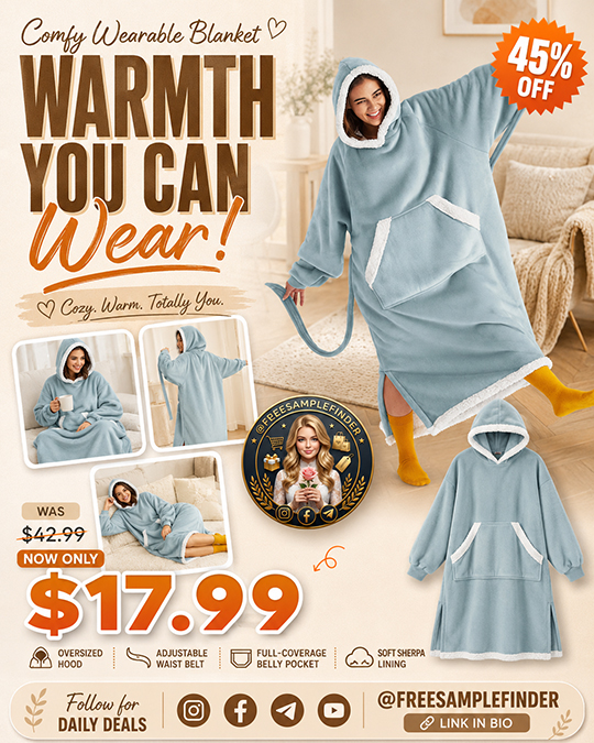 Comfy Wearable Blanket Hoodie Only $17.99 (Regularly $42.99)