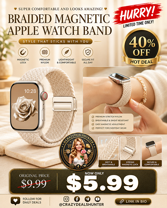 Braided Magnetic Apple Watch Band Only $5.99 (Regularly $9.99)
