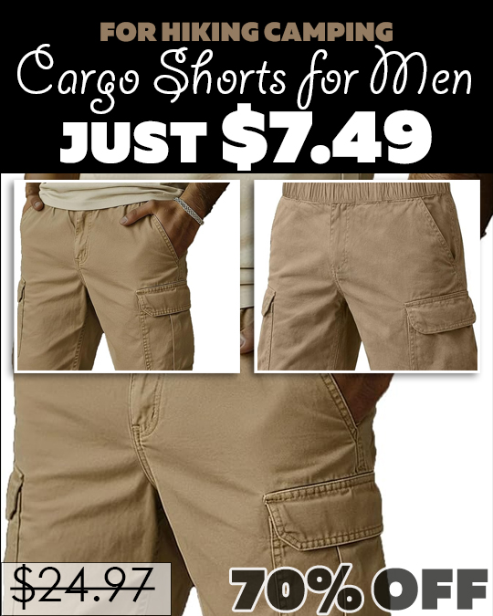 Cargo Shorts for Men Only $7.49 (Regularly $24.97)