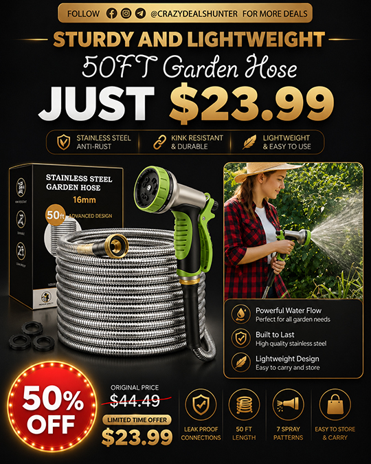 50FT Garden Hose Only $23.99 (Regularly $44.49)