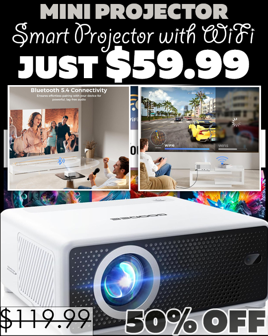 Smart Projector with WiFi Only $59.99 (Regularly $119.99)