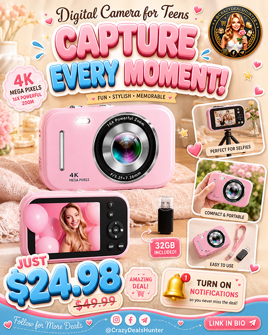 Digital Camera for Teens Only $24.98 (Regularly $49.99)