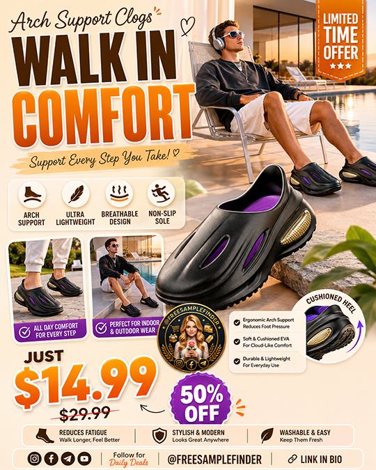 Arch Support Clogs Only $14.99 (Regularly $29.99)
