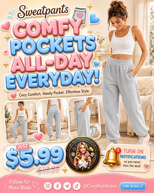 Sweatpants with Pocket Only $5.99 (Regularly $19.97)