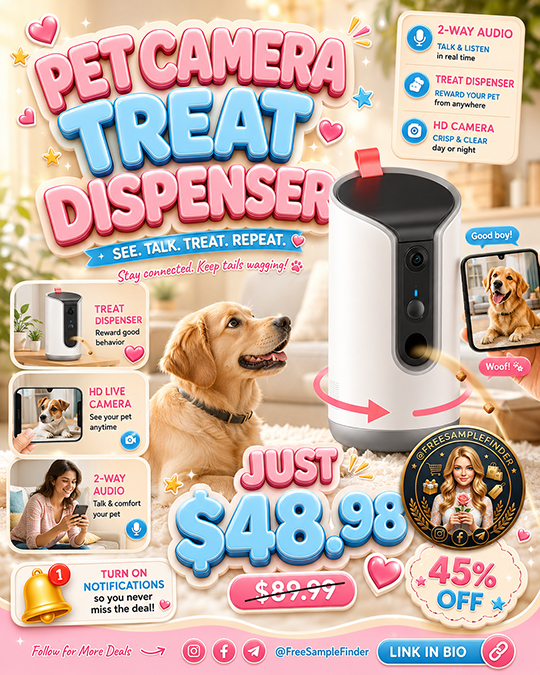 Pet Camera Treat Dispenser Only $48.98 (Regularly $89.99)
